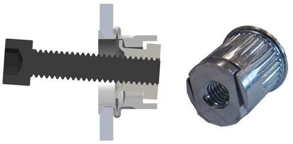 Rivet Nut, M6-1.00 Thread Size, 170.4 mm Flange Dia., 20.8 mm L, Steel, 10 PK, EnjoyTool Select, Mfr#: RFL2-610-3.8-10