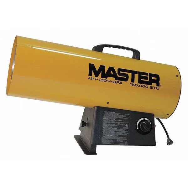 Forced Air Heater, Liquid Propane, 150,000 BtuH, 400 cfm, 9 7/64 in Wx, Master, Mfr#: 150VMHD-GFA