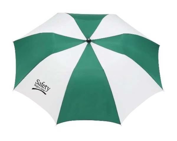 Umbrella, 42 in, Green/White, Polyester, Quality Resource Group, Mfr#: 9WTC10