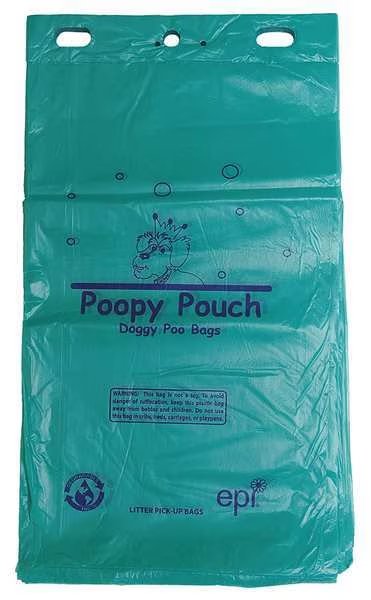 Pet Waste Bags, 0.75 gal., 14 micron, PK12, Poopy Pouch, Mfr#: PP-H-200