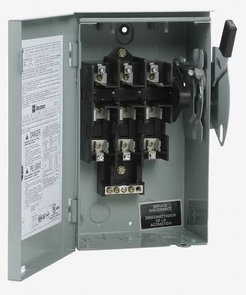 Nonfusible Safety Switch, General Duty, 240V AC, 3PST, 30 A, NEMA 3R, Eaton, Mfr#: DG321URB