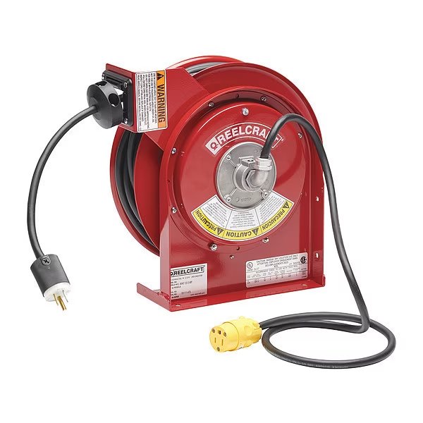 35 ft. 16/3 Extension Cord Reel 13.0 A Amps 1 Outlets 120V AC Voltage, Reelcraft, Mfr#: L 4035 163 3-RP