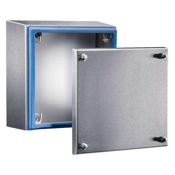 304 Stainless Steel Enclosure, 6 in H, 6 in W, 3 in D, NEMA 4X, Screw On, Rittal, Mfr#: 1670600