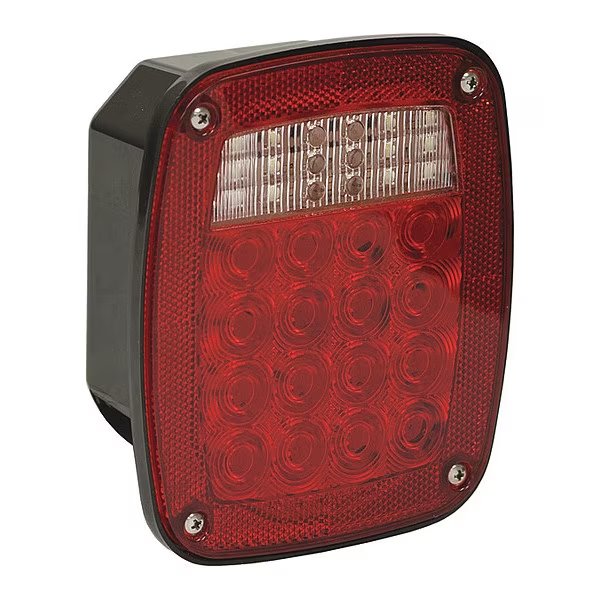 Driver Side 5.75 Inch Red Stop/Turn/Tail Light with License Plate Light, Buyers Products, Mfr#: 5626738
