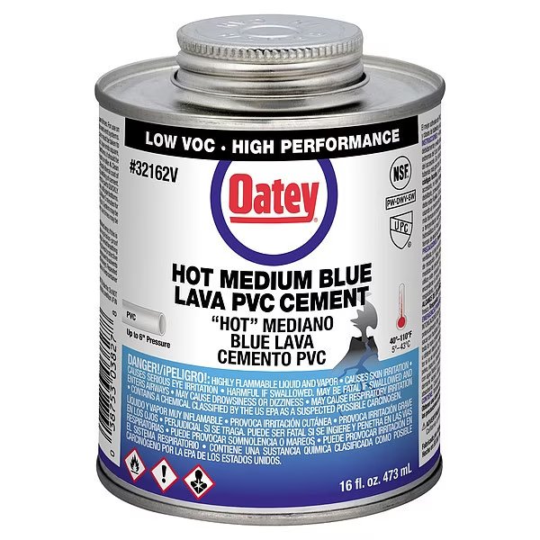 Cement, Brush-Top Can, 16 fl oz, Blue, Oatey, Mfr#: 32162V