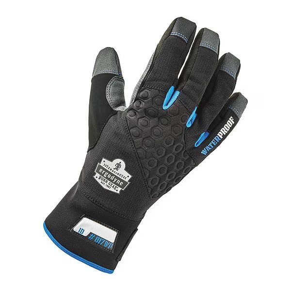 Utlty Gloves, Thrml Wtrprf, Blk, L, PR, Black, Reinforced, Proflex By Ergodyne, Mfr#: 817WP
