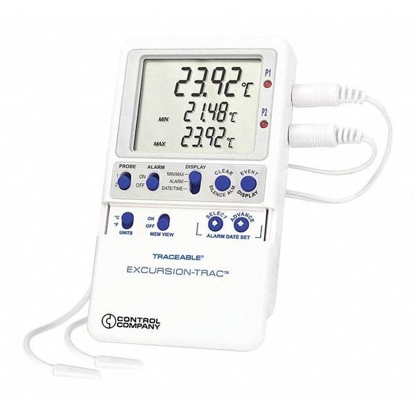 Digital Data Logging Thermometer, Excursion-Trac™ with (2) Bullet Probe Style, Traceable, Mfr#: 6433