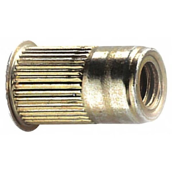 Rivet Nut, 1/4"-20 Thread Size, 0.455 in Flange Dia., 0.58 in L, Steel, 25 PK, Avk, Mfr#: AKS4T-420-165