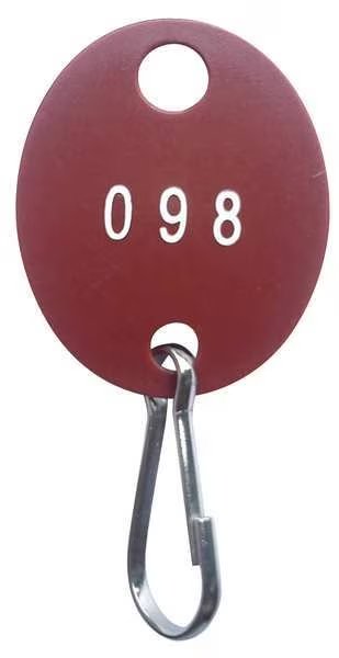 Key Tag Numbered 101 to 200, Red, 100 PK, EnjoyTool Select, Mfr#: 33J884