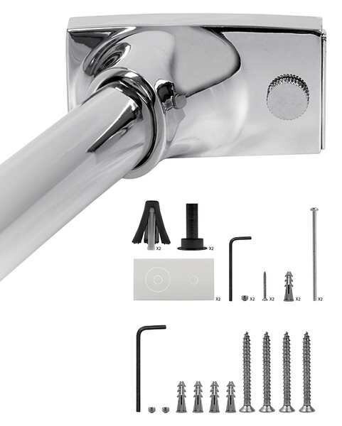 Curved Shower Rod, Chrome, 60In, 6 Proj, PK6, Wingits, Mfr#: WOCONPS5REN