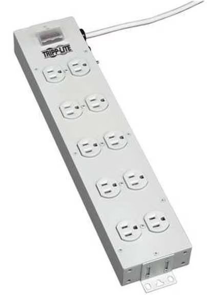 PDU, 120V, 10 Outlet, 15 ft., White, Tripp Lite, Mfr#: TLM1015NC