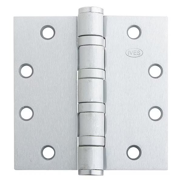 1-13/16" W x 4-1/2" H Satin Chrome Plated Door and Butt Hinge, Ives, Mfr#: 5BB1HW 4.5X4.5 652