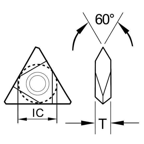 Triangle Turning Insert, Triangle, 4, TNMC, 0.003 in, Carbide, Ultra-Dex Usa, Mfr#: TNMC-43NV
