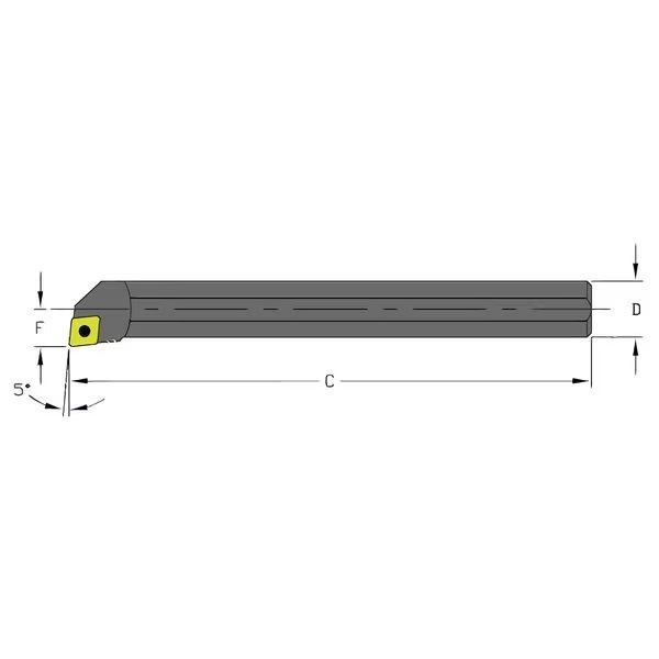 Indexable Boring Bar, S08M SCLCR3, 6 in L, High Speed Steel, 80 Degrees  Diamond Insert Shape, Ultra-Dex Usa, Mfr#: S08M SCLCR3