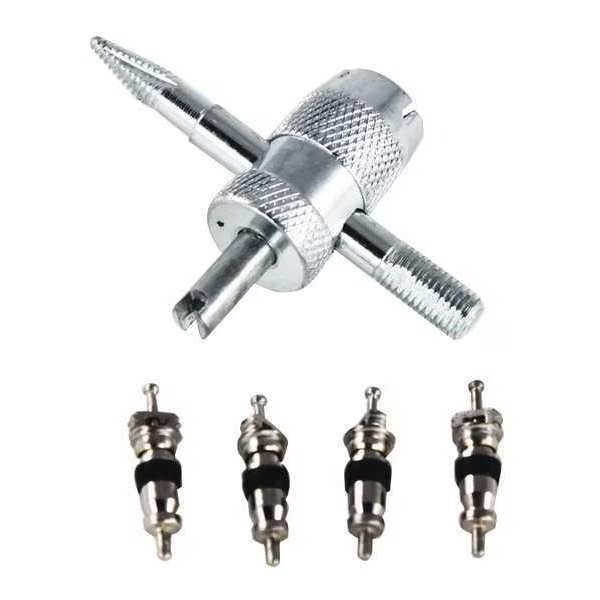 4-way Valve Tool, w/ Valve Cores, Slime, Mfr#: 20088