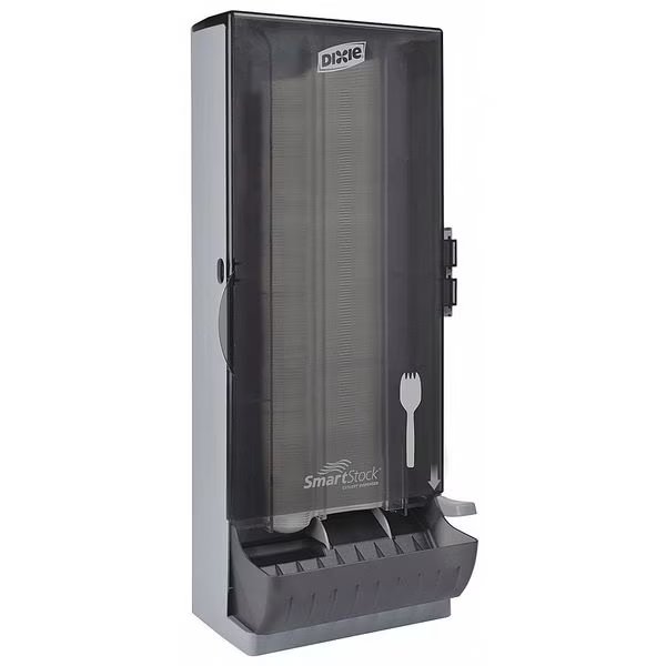 Spork Dispenser, Smoke, Capacity 120, Smartstock, Mfr#: SSPKPD120