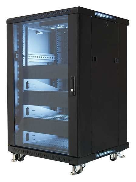 19" Equipment Rack Enclosure-18U with Shelves, Fans, Blanks, Video Mount Products, Mfr#: EREN-18