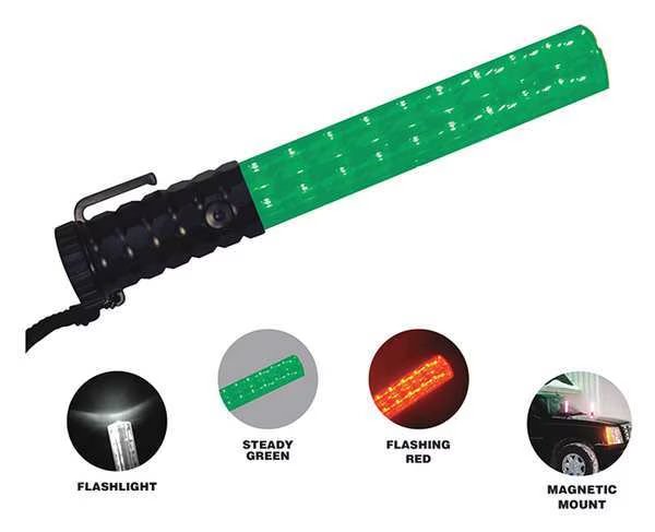 LED Safety Light, 11.5inH, Green/Red/White, Emi, Mfr#: 3030