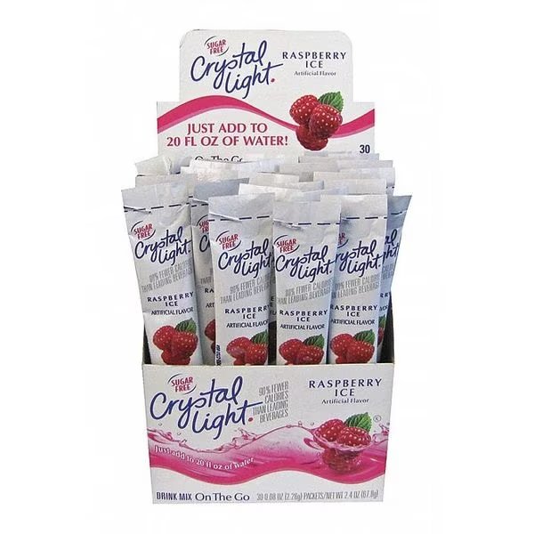 Crystal Light Raspberry Ice Mix, Mix Powder, Raspberry, 30 PK, Crystal Light, Mfr#: 7980