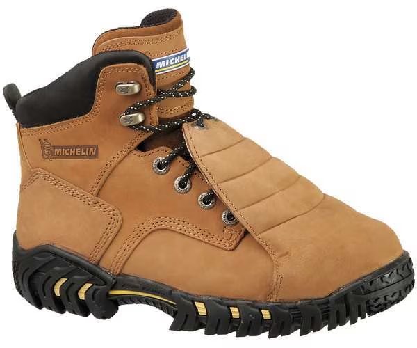 Size 9.5 Men's 6 in Work Boot Steel 6-Inch Work Boot, Brown, Michelin, Mfr#: XPX761