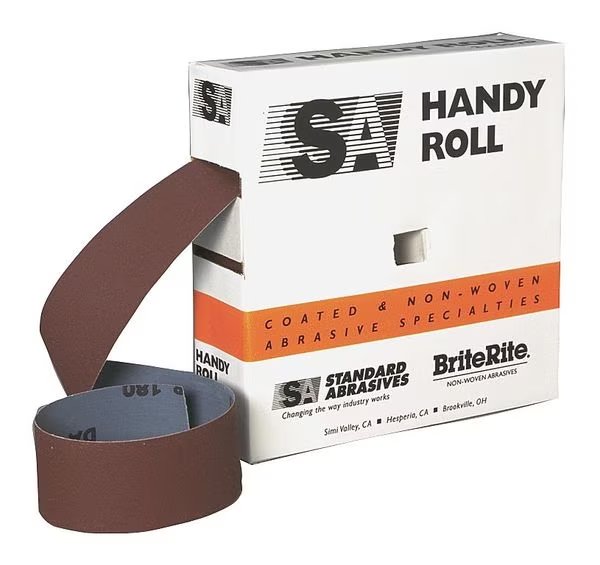 Abrasive Roll, 1" W x 150 ft.L, P180G, Brwn, Standard Abrasives, Mfr#: 713199