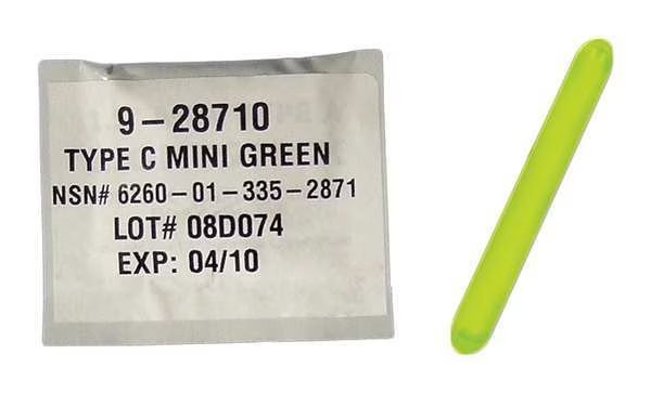 Lightstick, Green, 4 hr., 2 in. L, PK50, Chemlight By Cyalume Technologies, Mfr#: 9-28710PF