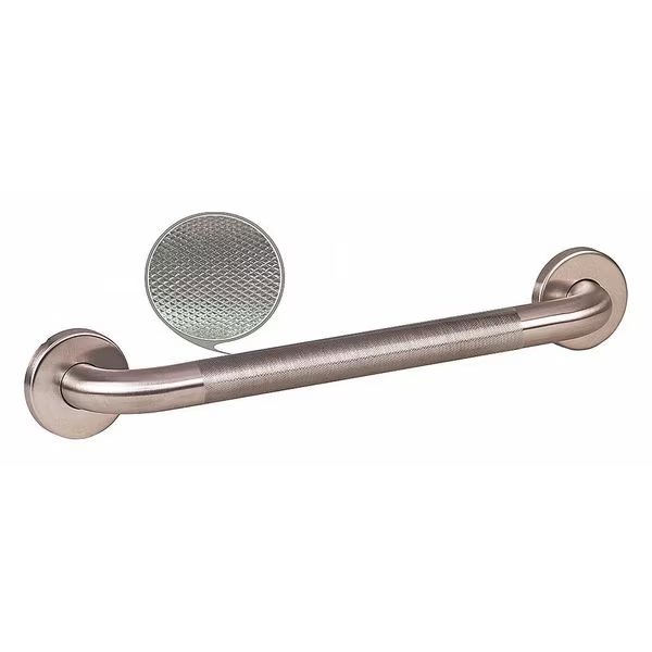 24" L, Knurled, Stainless Steel, Premium Grab Bar, Satin, Wingits, Mfr#: WGB6SSKN24