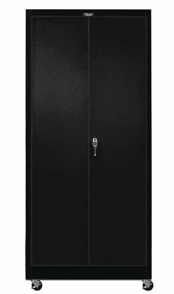 Solid Door Storage Cabinet, 36 in W, 72 in H, 24 in D, Black, Hallowell, Mfr#: 415S24MA-ME