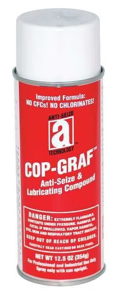 Cop-Graf Anti-Seize Lubricating Compound, General Purpose, 16 oz Aerosol Can, Copper, Anti-Seize Technology, Mfr#: 11014