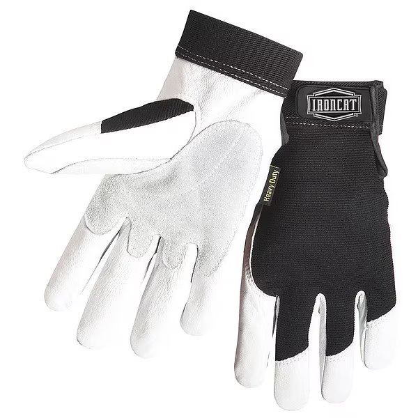 Welding Gloves, Goatskin Palm, M, PR, Ironcat, Mfr#: 86552/M