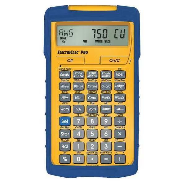 Electrical Calculator, 8-1/4 x 6 In, LCD, Calculated Industries, Mfr#: 5070