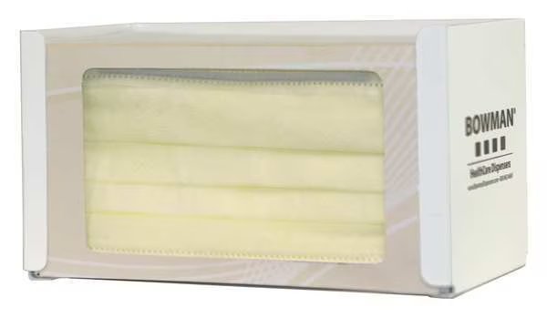 Face Mask Dispenser, 4-1/4 in. H, Keyholes, Bowman Dispensers, Mfr#: FB-037