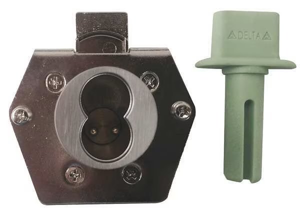 Interchangeable Core Drawer Dead Bolt, Coreless, SFIC Key, For Material Thickness 1 1/16 in, Delta Lock, Mfr#: G DI1125D500BCRV2