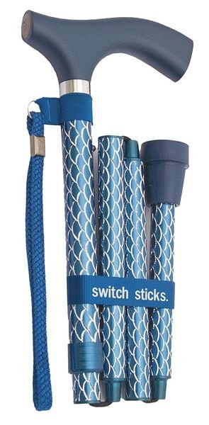 Walking Stick, Single, 12 in. H, Azure, Wood, Switch Sticks, Mfr#: 502-2000-5200