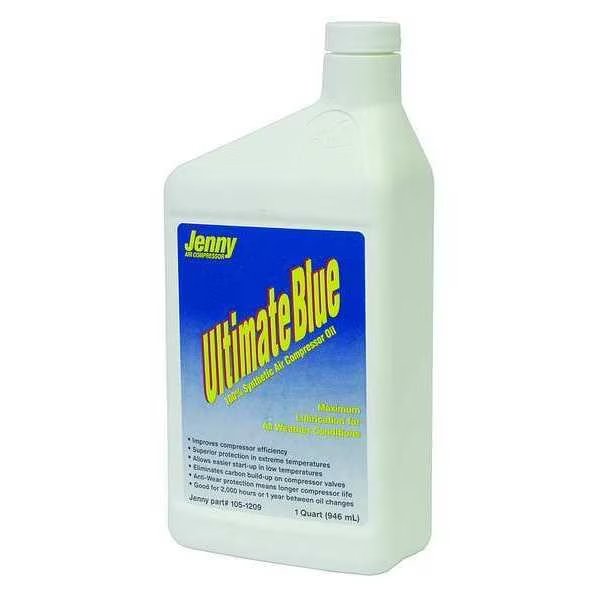Compressor Oil, Synthetic Oil, 12 qt., Jenny Ultimate Blue, Mfr#: 610-1366