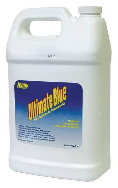 Compressor Oil, Synthetic Oil, 4 gal., Jenny Ultimate Blue, Mfr#: 610-1367