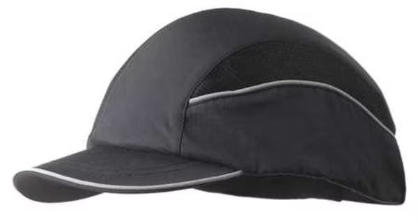 Bump Cap, Short Brim Baseball, Inner ABS Polymer, Outer Nylon, Hook-and-Loop Suspension, Black, Surflex, Mfr#: SCARAP1BLK