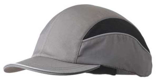 Bump Cap, Short Brim Baseball, Inner ABS Polymer, Outer Nylon, Hook-and-Loop Suspension, Gray, Surflex, Mfr#: SCARAP1GRY