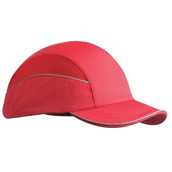 Bump Cap, Short Brim Baseball, Inner ABS Polymer, Outer Nylon, Hook-and-Loop Suspension, Red, Surflex, Mfr#: SCARAP1RED