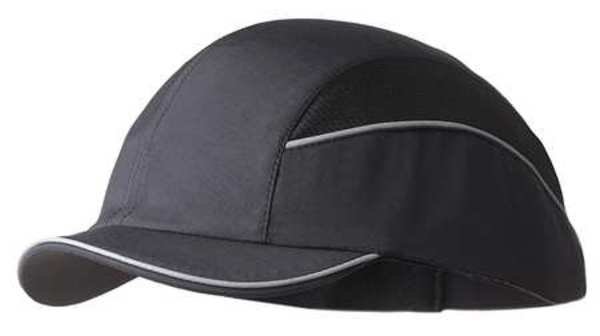 Bump Cap, Short Brim Baseball, Inner ABS Polymer, Outer Nylon, Hook-and-Loop Suspension, Black, Surflex, Mfr#: SCARAP3BLK