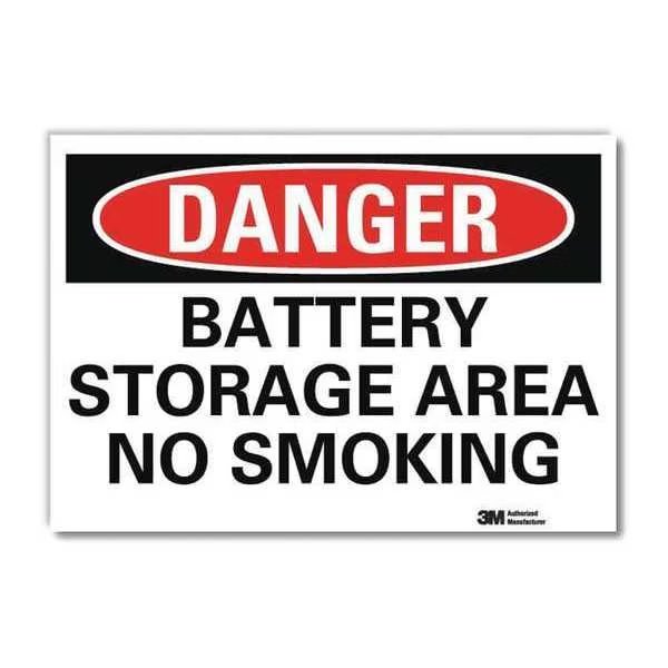 Danger No Smoking Sign, 5 in H, 7 in W, Reflective Sheeting, Horizontal Rectangle, U3-1127-RD_7X5, Lyle, Mfr#: U3-1127-RD_7X5