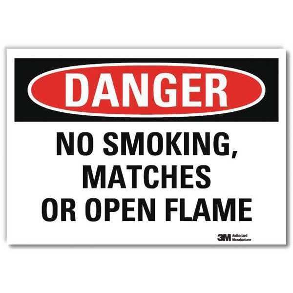 Danger No Smoking Sign, 7" H, 10" W, Reflective Sheeting, Vertical Rectangle, U3-1865-RD_10X7, Lyle, Mfr#: U3-1865-RD_10X7