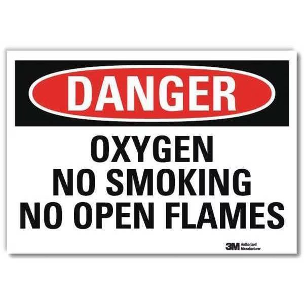 Danger No Smoking Sign, 10" H, 14 in W, Reflective Sheeting, Horizontal Rectangle, U3-1898-RD_14X10, Lyle, Mfr#: U3-1898-RD_14X10