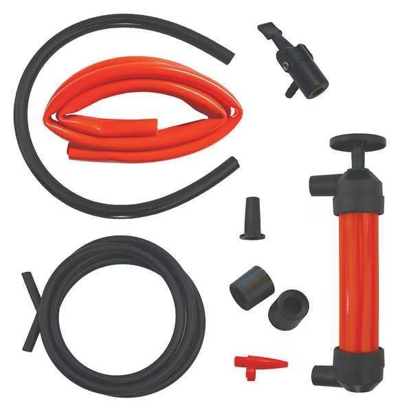 Pump, PVC, Red, Flow Capacity 0.1L, Funnel King, Mfr#: 32467