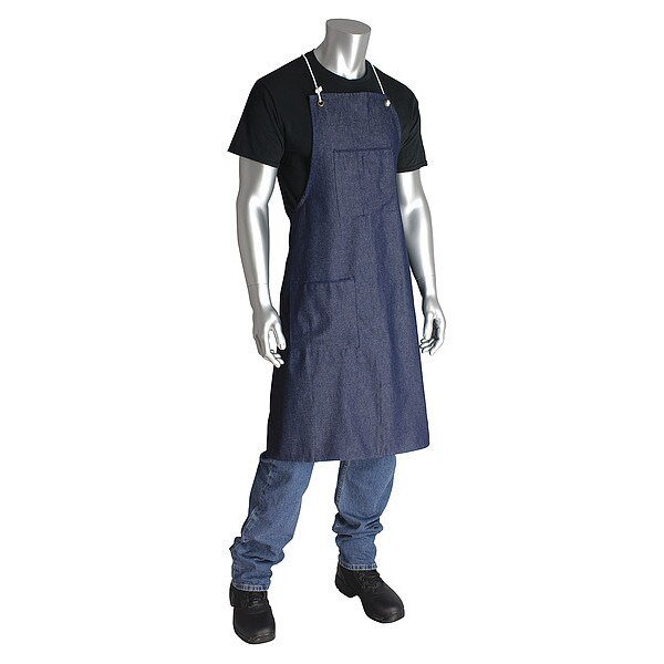 Bib Apron, 45inLx36inW, Blue, 8 mil, PK12, West Chester Protective Gear, Mfr#: UPB-45