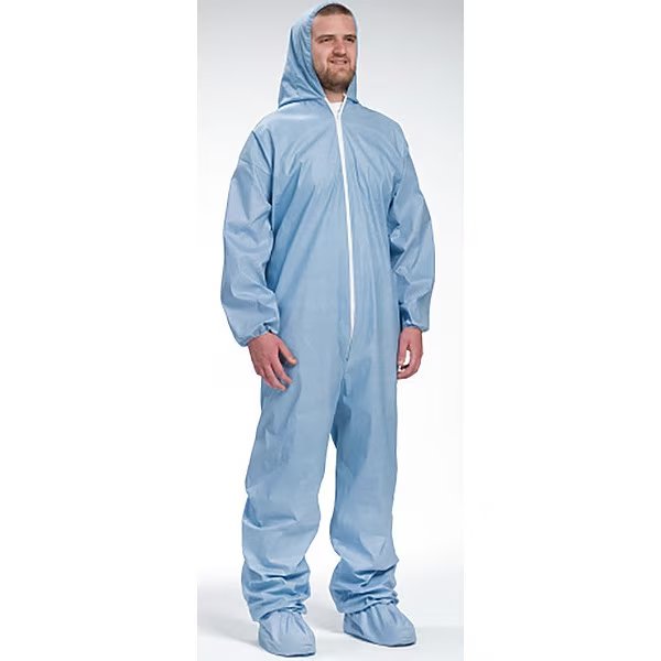 Coverall, 25 PK, Blue, Polyester, Zipper, West Chester Protective Gear, Mfr#: 3109/3XL