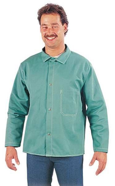 Flame Resistant Jacket, Green, Flame Resistant Cotton, 4XL, Steel Grip, Mfr#: WC 16750