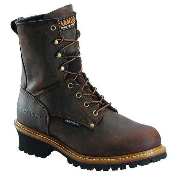 Size 12E Men's Logger Boot Steel Work Boot, Brown, Carolina Shoe, Mfr#: CA9821