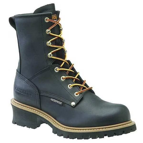 Size 9D Men's Logger Boot Steel Work Boot, Black, Carolina Shoe, Mfr#: CA9823