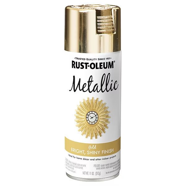 Metallic Spray Paint, Gloss, Gold, 11oz, Rust-Oleum, Mfr#: 340647